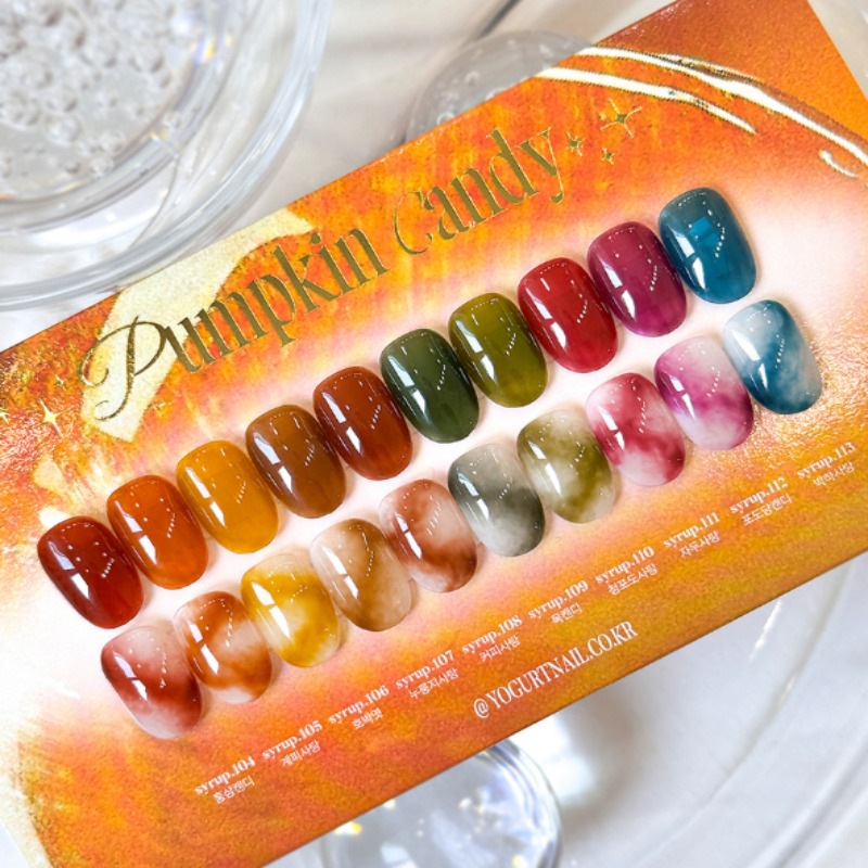 yogurt nail / Pumpkin Candy Syrup gel 10 set / nail