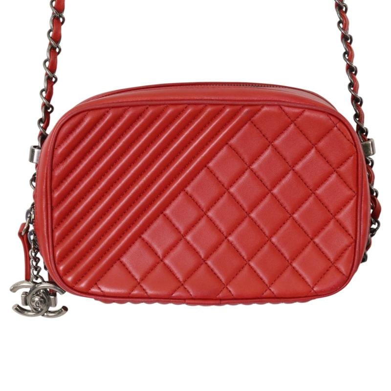 CHANEL シャネル ココマーク カメラバッグ レザー ショルダーバッグ レッド A-7935