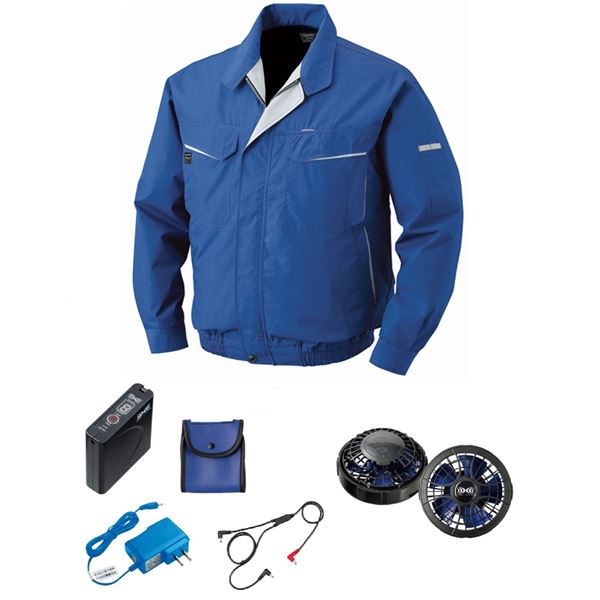 KU90470 空調服 綿/ポリ混紡 FAN2400SPBB/LISUPER1セット ブルー LL