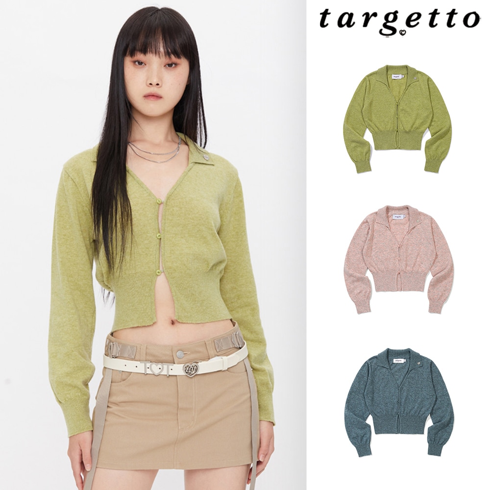 [TARGETTO] MELANGE COLLAR CARDIGAN