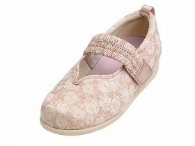 徳武産業 あゆみシューズ 介護靴 施設用 マジックゴムバンド優 ピンク 両足3Lサイズ 1042