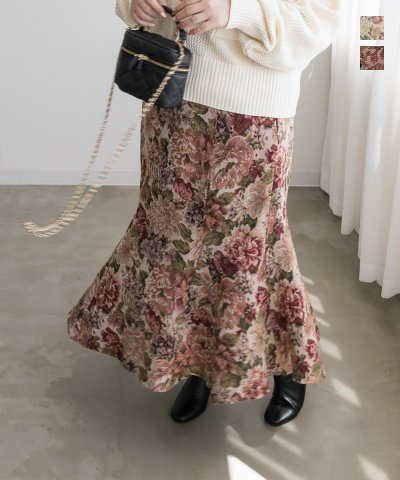 大きいサイズ レディース LL 3L 4L XL XXL XXXL CLETTEオリジナルゴブランマーメイドスカート