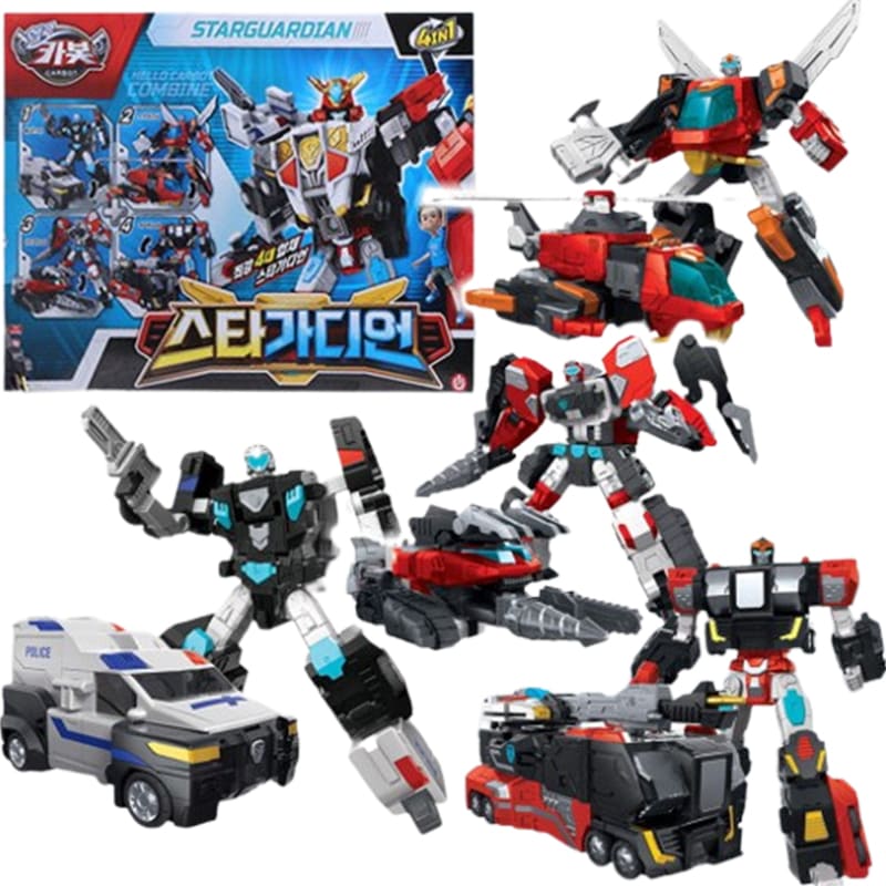 ハローカーボット/スターガーディアン/4 in 1 4種ロボット合本 合体ロボット 変身ロボット アイアンスター ァイヤースター スカイスター & ポリスター