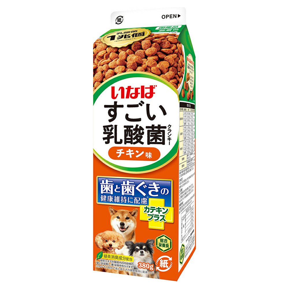 ドッグフード　いなば　すごい乳酸菌クランキー　牛乳パック　チキン味　３８０ｇX１２　ＣＲＣ45―05―15―30―00