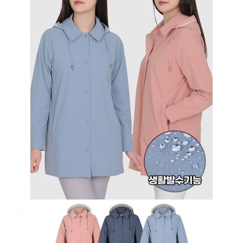 [EasyBai] キム・ヨンジュスポーツクラシック女性用ナイロンスパンフード付きジャケット (W5SJ06)