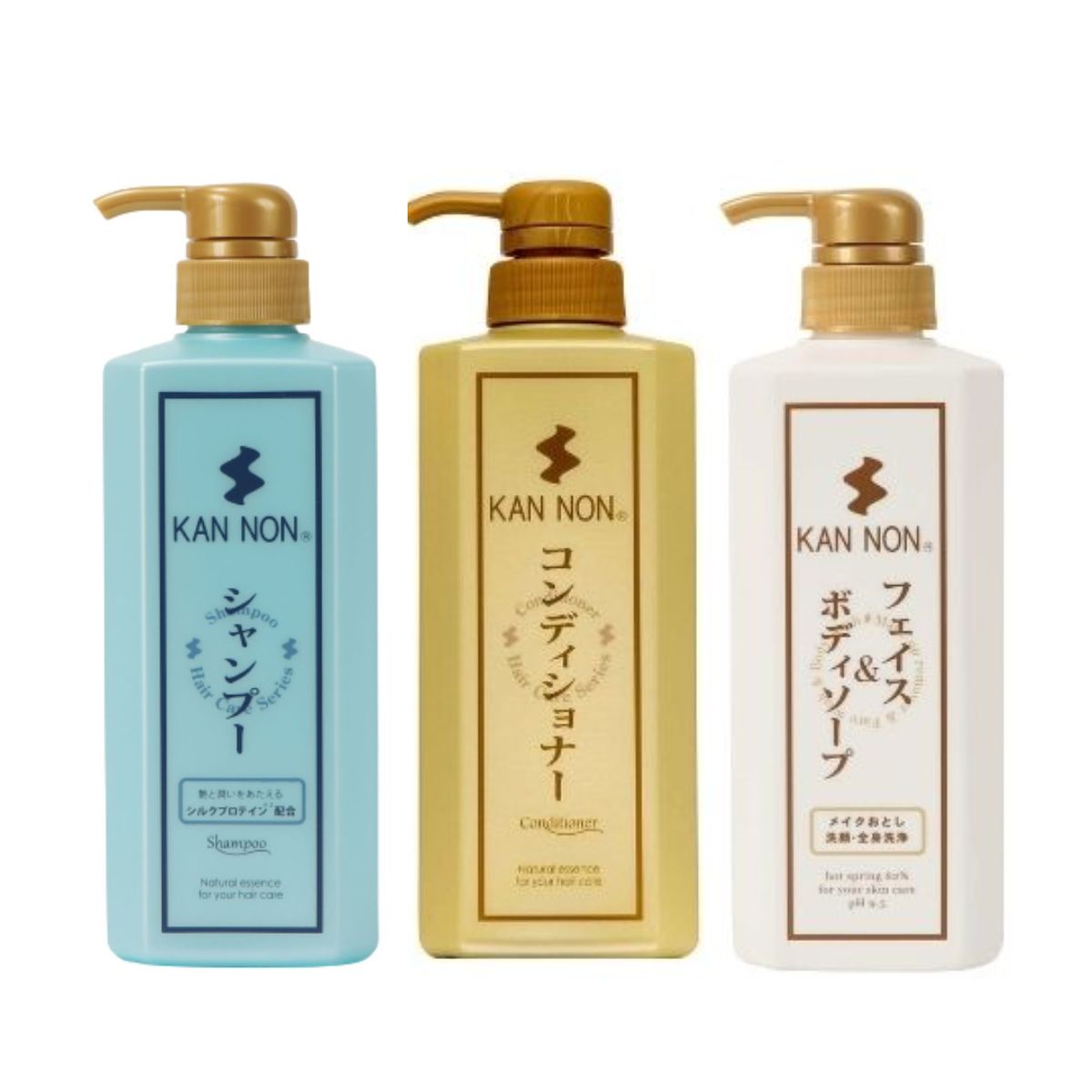 【お得な観音温泉ヘア＆ボディケアセット】 シャンプー 本体700ml＋コンディショナー 本体700ml＋フェイス＆ボディソープ 本体700ml 観音温泉水 ヘアケア 洗顔 全身洗浄 温泉コスメ 10,691円