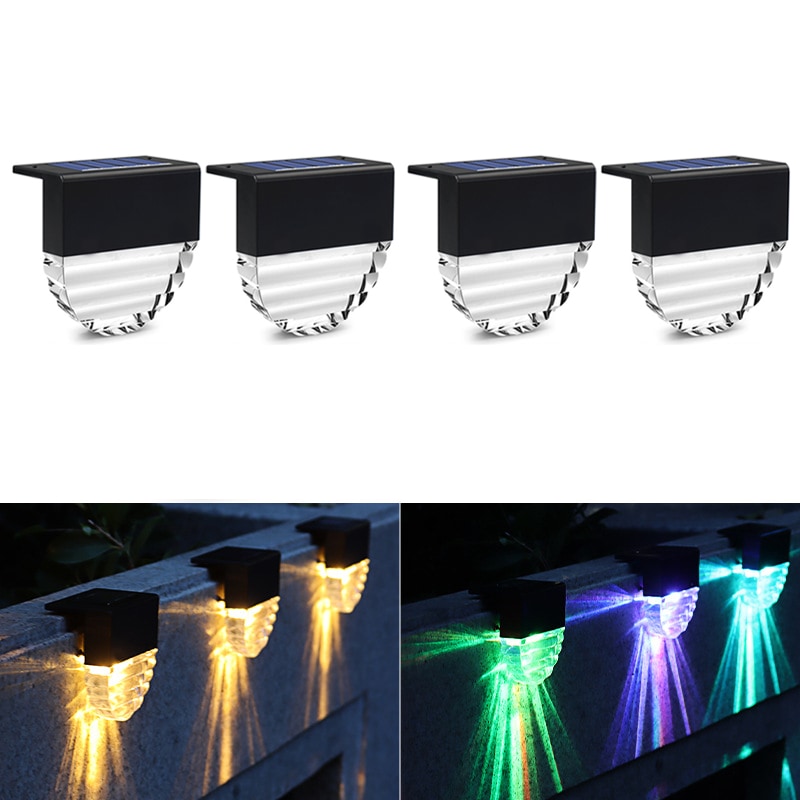 ソーラーライト 4個セット 屋外用 防水 ガーデンライト IP65 高輝度 おしゃれ 階段ライト 明るい 芝生ランプ ソーラー LED 光センサー 自動点灯 明暗センサー 玄関 照明 外灯 庭園灯