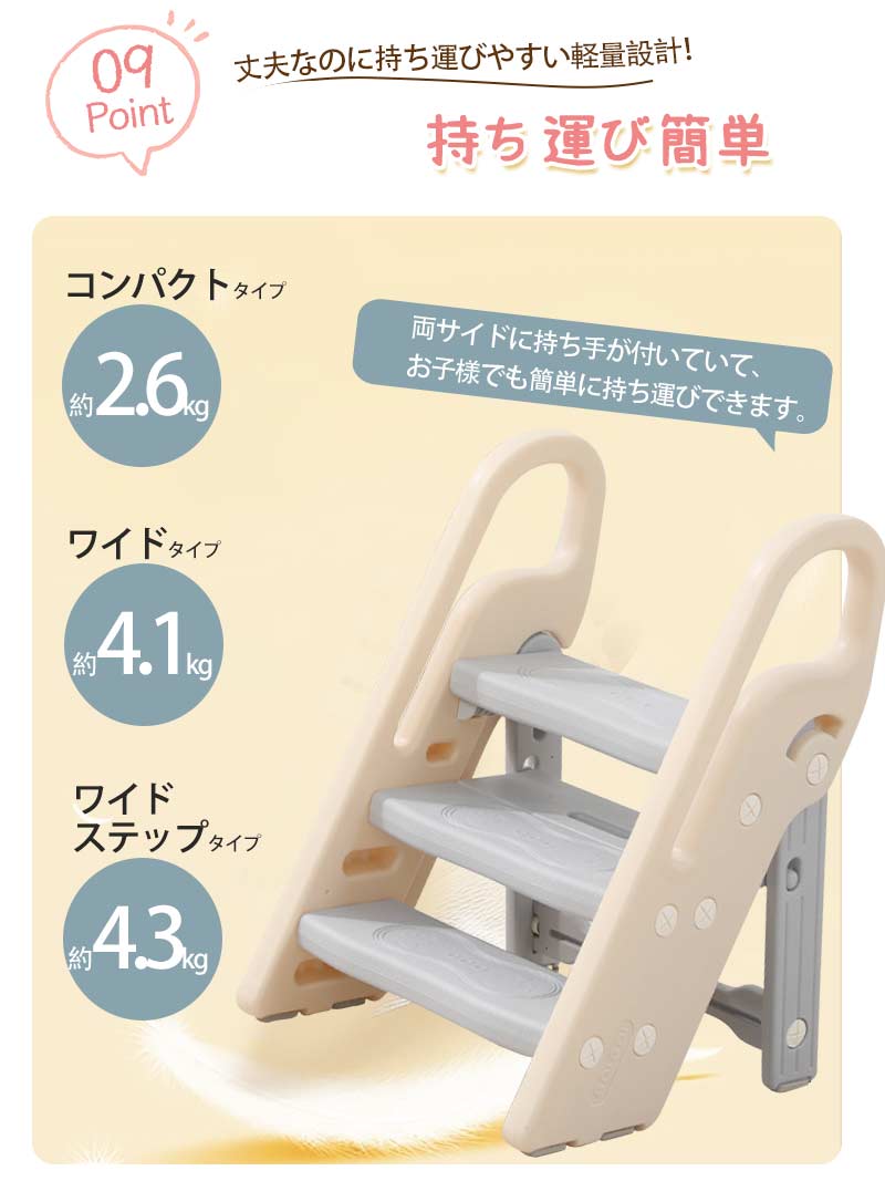 ステップ おしゃれ 踏み台 2段 3段 折りたたみ ステップ台 幼児 台所 アイボリー ふみ台 子供 子ども 洗面所 トイレ こども キッズ 足置き台 庭 北欧 手洗い キッズステップ 昇降ステップ