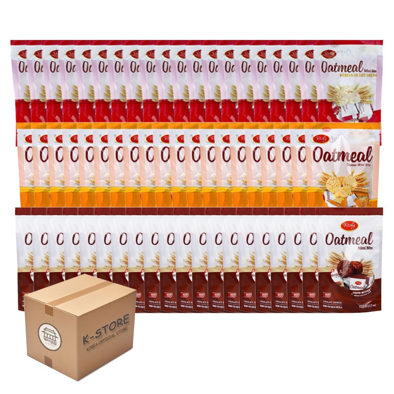 [業者向け] オートミールミニバイト オリジナル 40g / チーズ 35g / チョコ 32g 120個 (20個 x 6) 韓国 お菓子