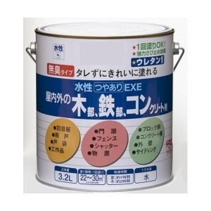 ニッペ ホームペイント 多用途塗料 水性つやありEXE 3.2L 01/ホワイト