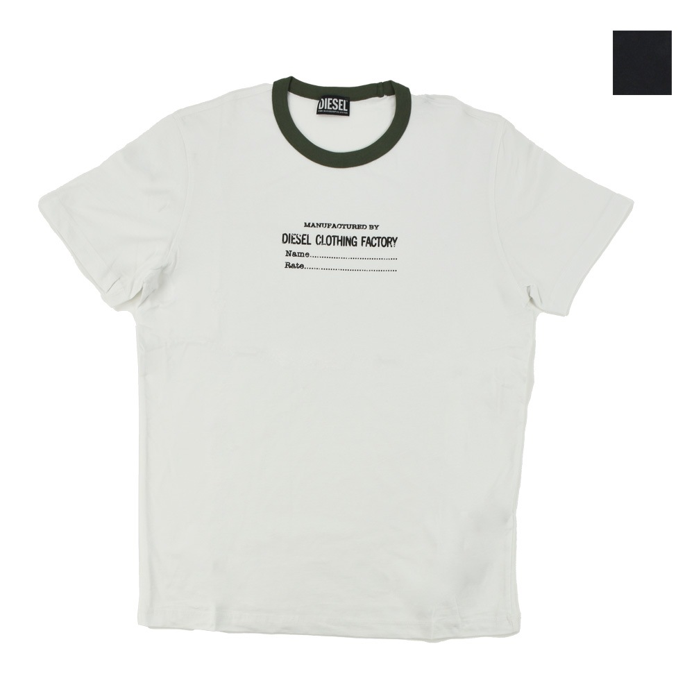 ディーゼル Tシャツ メンズ カットソー クルーネック 半袖 ロゴT ブラック ホワイト 黒 白 DIESEL T-DIEGOR-C3[a03812hayu]