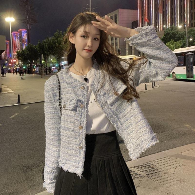 ジャケット秋と2023年冬新気質フラッシュ短い長いトップの女性の服