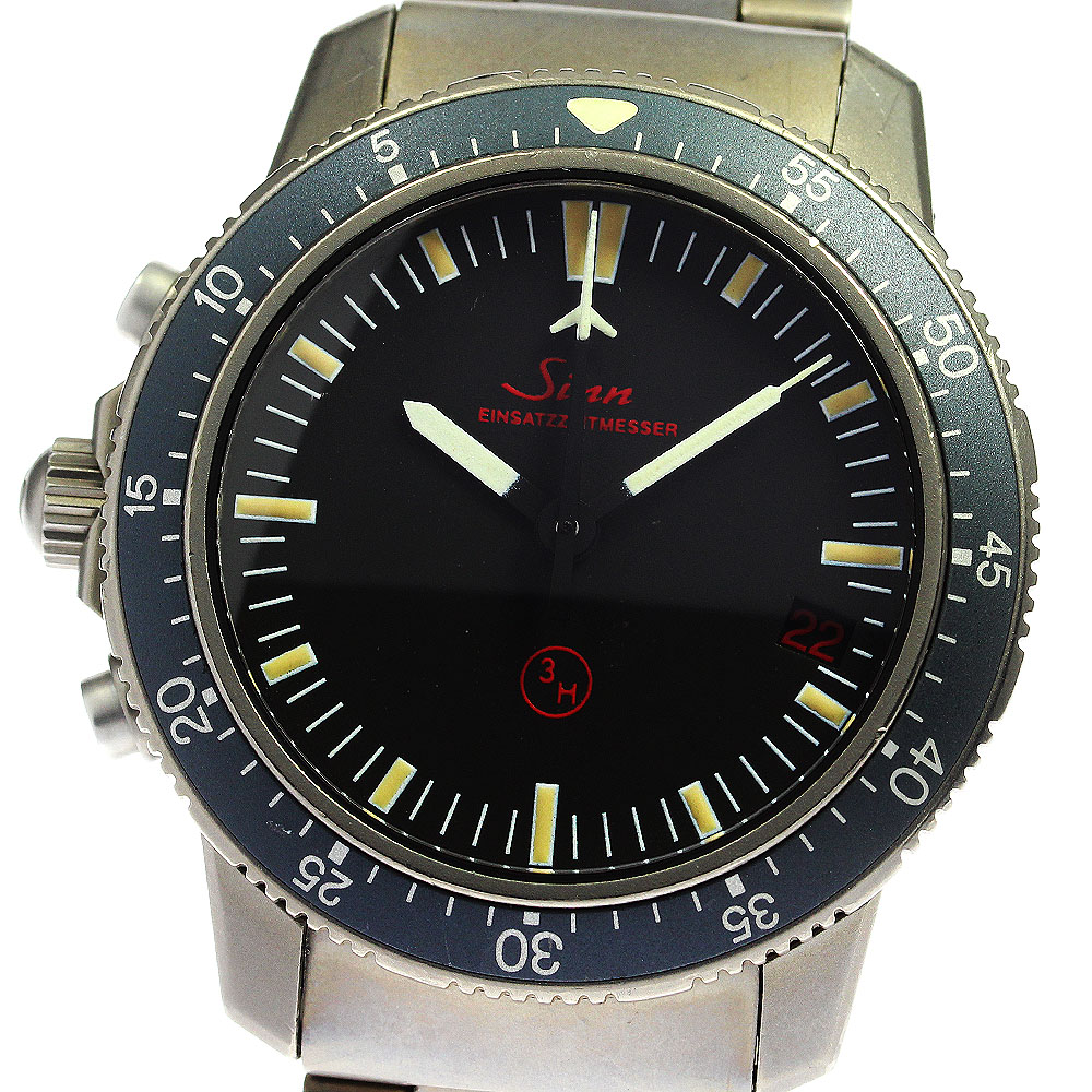 ジン Sinn 503.EZM-1 クロノグラフ デイト 自動巻き メンズ 保証書付き_761557【中古】 433,260円