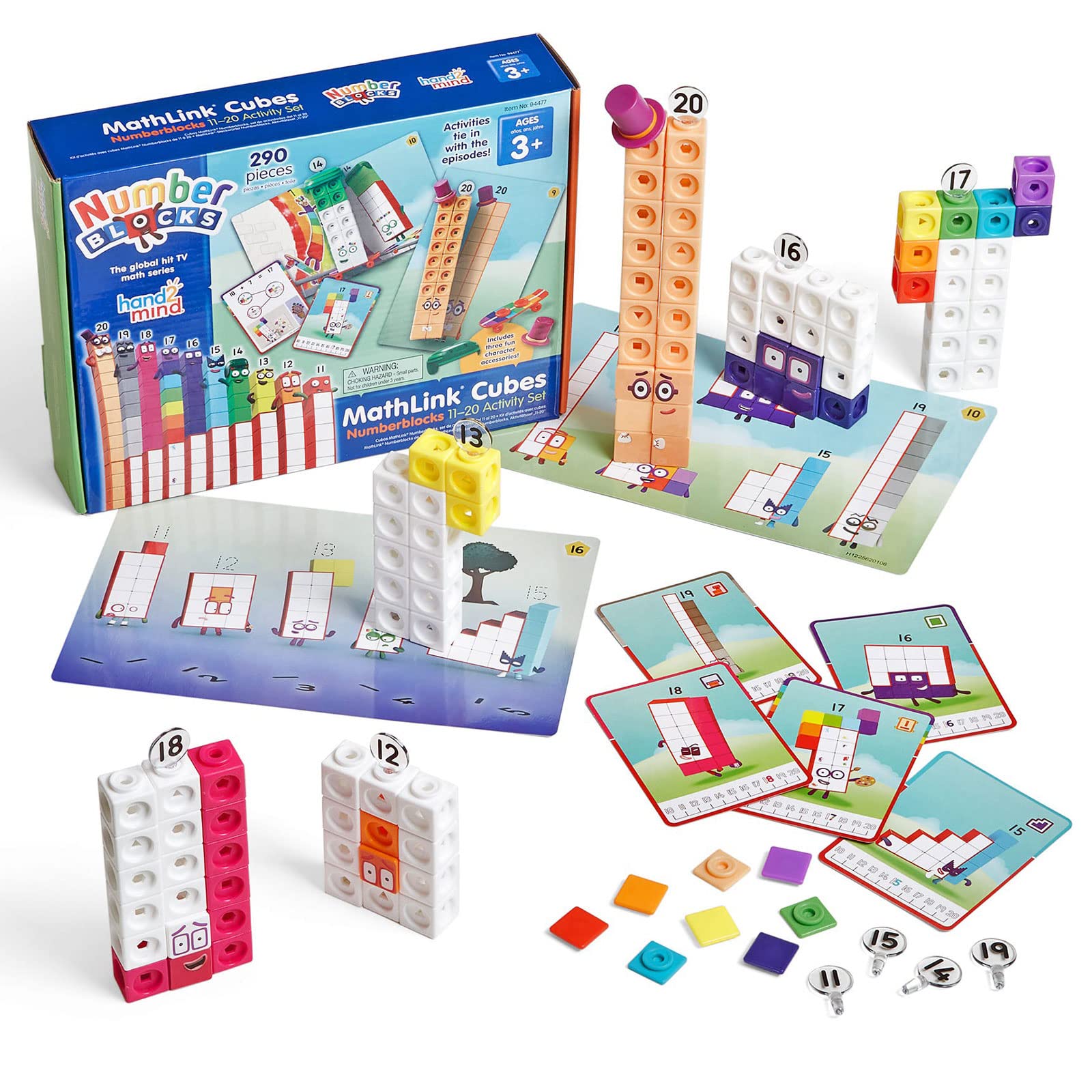 NumberBlocks MathLink Cubes ナンバーブロックス 11-20 キューブ 155個入り アクティビティセット 算数おもちゃ 日本語ガイド付き 94477-J ワンサイズ