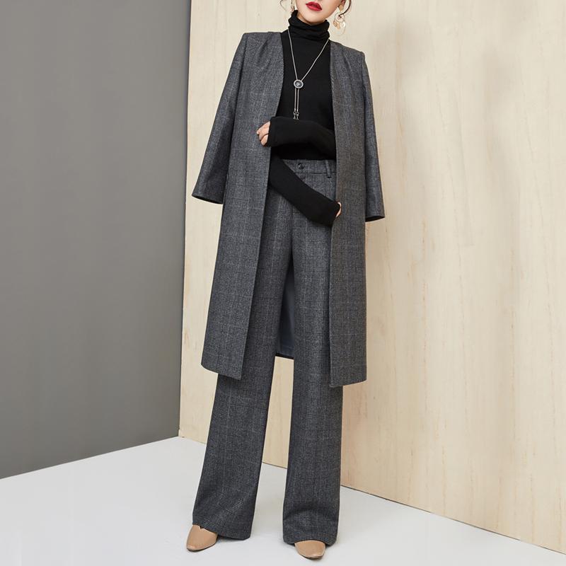 【卒業式の準備】入学式 スーツ 2点セット ママスーツ ウールコート ブレザーワイドパンツ セットアップ チェスターコート ロングカーディガン コート レディース ツイード ロングコート 通勤 OL