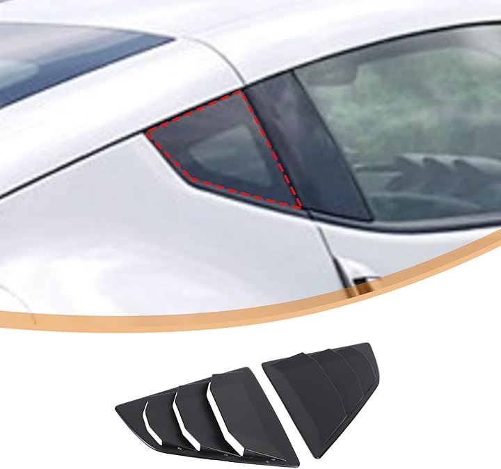 日産 フェアレディZ Z34 2008～2020に適用 ルーバーカバー リアサイドウィンドウルーバー シャッターサイドベントカバー リアウィンドウシャッター ABS製(マットブラック)