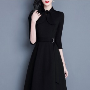 ワンピース 膝丈 ひざ丈 袖あり 5分袖 長袖 タイト 細身 Aライン リボン ウエストマーク かわいい 大人可愛い きれいめ シンプル 大人 上品 おしゃれ お洒落 かっこいい 大人女子 キュート