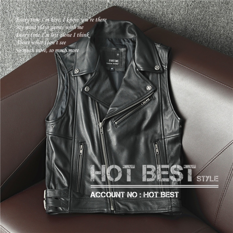 カウハイド 本革 メンズ レザーベスト 皮ベスト ジレ レザージャケット デザイナーズ クロム鞣し 牛革