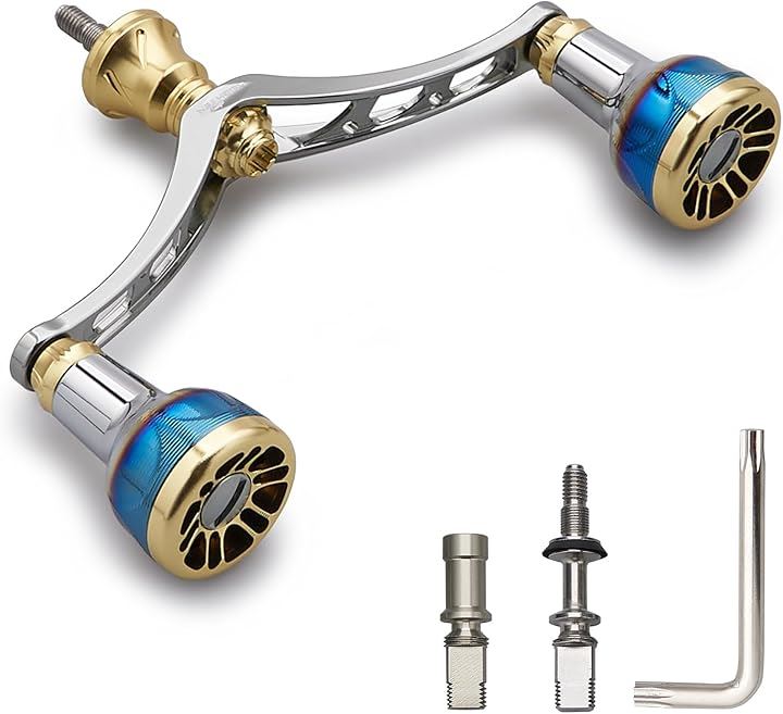 リール ハンドル シマノ Shimano ダイワ DAIWA 通用 スピニングリール用 Arch Engine Series 189(110mm - ガンメタル＆ゴールド)