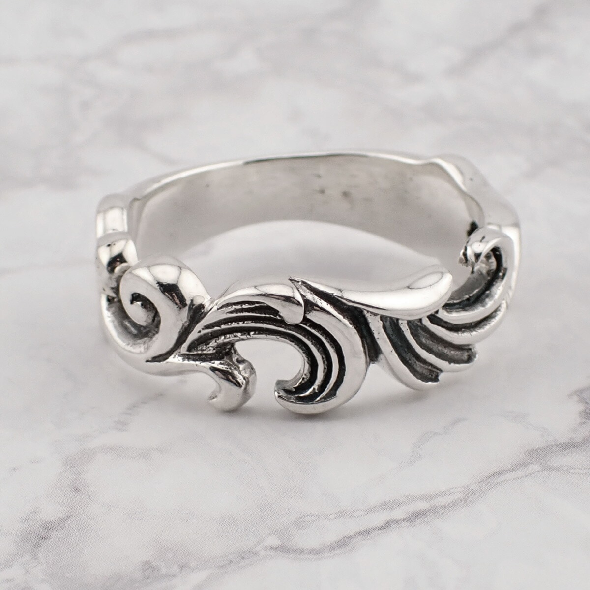リング メンズ シルバー925 ツタ アラベスク 唐草 模様 透かしオシャレ かっこいい