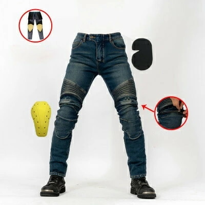 秋冬 厚手ライダース パンツ メンズ レーシング ツーリング オールシーズン 膝用プロテクター装備付き サイズ選択S-3XL 83