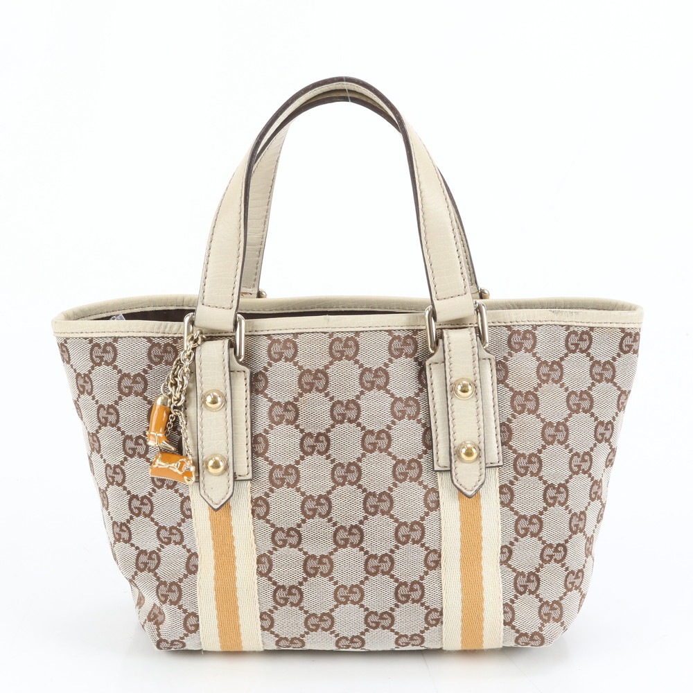 美品 GGキャンバス シェリー ライン 139261 レザー×キャンバス ハンドバッグ トート 本革 ブランド レディース RRM DM1-1 中古