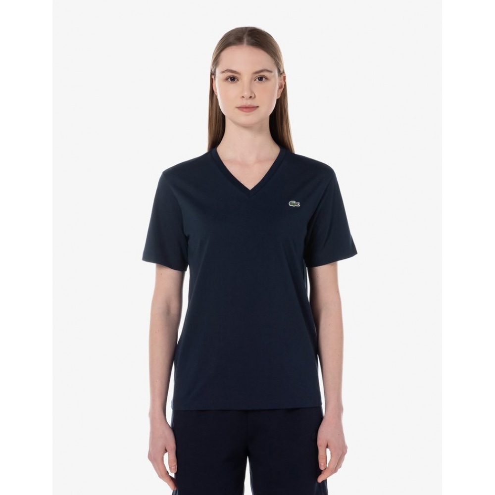 ラコステレディースベーシック Vネックショートスリーブ T シャツ TF831E-54G HDE
