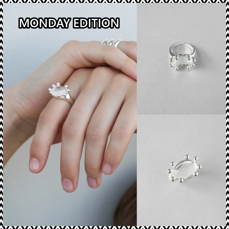 MONDAY EDITION Clear Point Open Ring