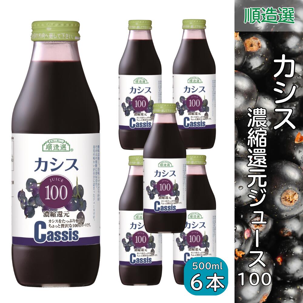 カシス 100 濃縮還元ジュース 500ml 順造選 6本セット