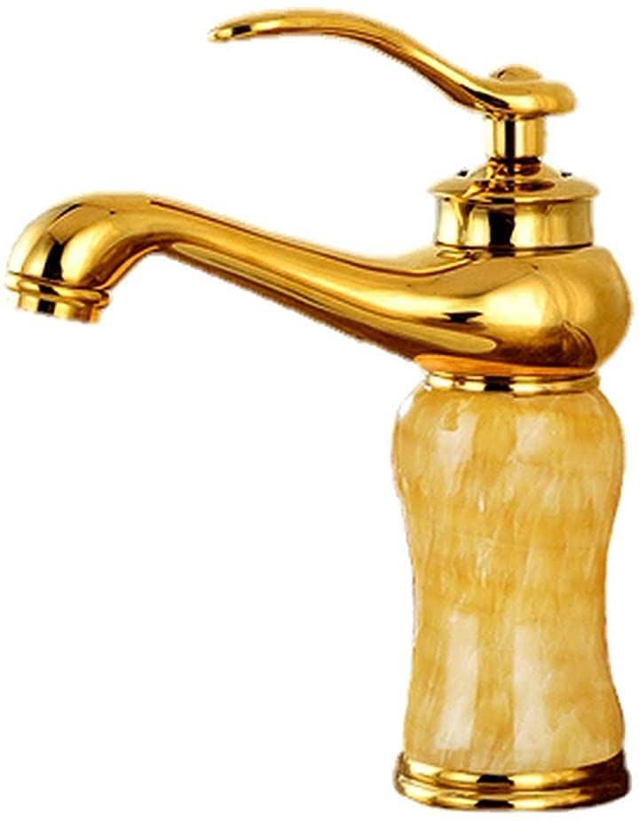 洗面用 アンティーク 混合水栓 蛇口 シングルレバー ランプ型 ヨーロッパ風 手洗いボウル用 洗面台 SK116(ゴールルド・ベージュ)