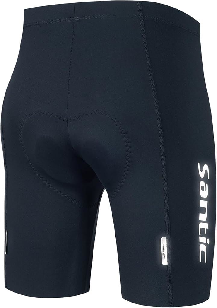 メンズサイクルパンツ ロードバイク用 パッド付 サイクリングショーツ 快適 春夏(ネイビー, M)