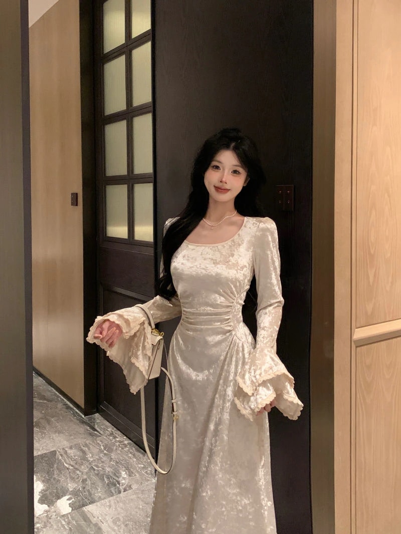 パーティードレス 気質ライトラグジュアリー2024新しいデザインドレススリムロングスカート