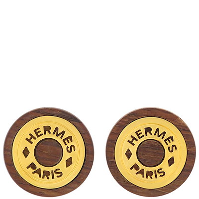 エルメス HERMES セリエ ロゴ イヤリング ゴールド 箱付 HERMES