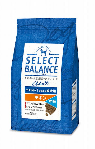 他サイト： 【選べるおやつのおまけ付き】セレクトバランス　アダルト　チキン　中粒　１才以上の成犬用　3kg【ドッグフード】【正規品】の商品画像