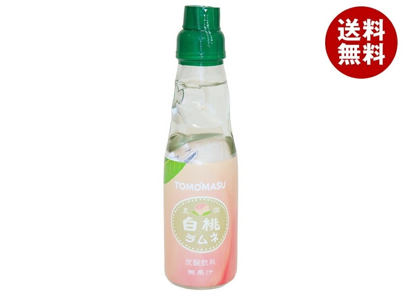 友桝飲料 白桃ラムネ 200ml瓶×30本入×(2ケース)
