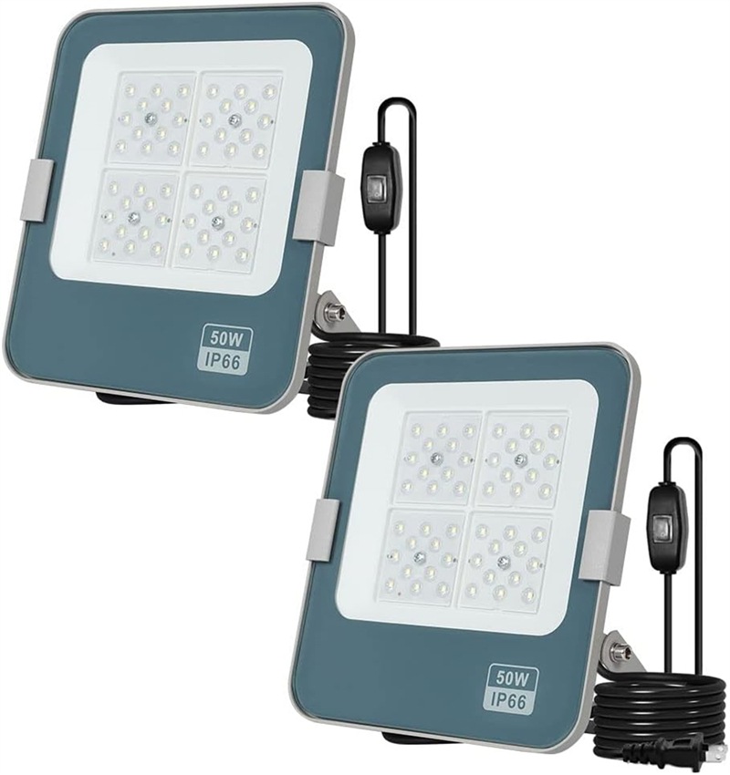 2個薄型 軽量 LED投光器 屋外用 50W 650W相当 昼光色6000K 高輝度6500LM 高防水性IP66 作業灯 夜釣り集魚灯 防犯灯 LED照明器具 3m配線コード付 一年保証