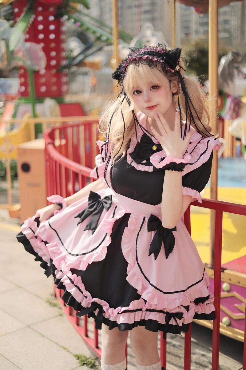 S~6L小さいサイズ~大きいサイズメイド セクシーコス セクシーメイド コスプレ コスチューム 衣装 エプロン メイド服 制服 ハロウィン インスタ 撮影 アイドル可愛いフリル バイカラーアー