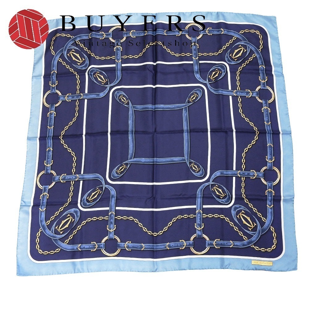 中古 スカーフ マストライン シルク ライトブルー ブルー おしゃれ 小物 レディース 女性