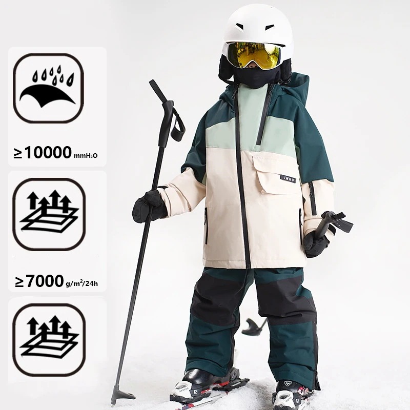 スノーボードウェア 2024 2025 キッズ 子供 ベビー服 単品 ジャケット アウター トップス グリーン スノボウェア スキーウェア 防寒着 韓国風 防水 防風 女の子 男の子 こどもウェア A