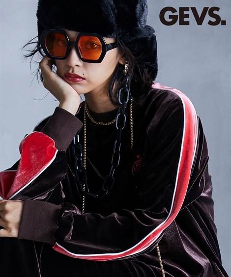 Tシャツ・カットソー 配色ラインベロアプルオーバー GEVS. 大きいサイズ対応