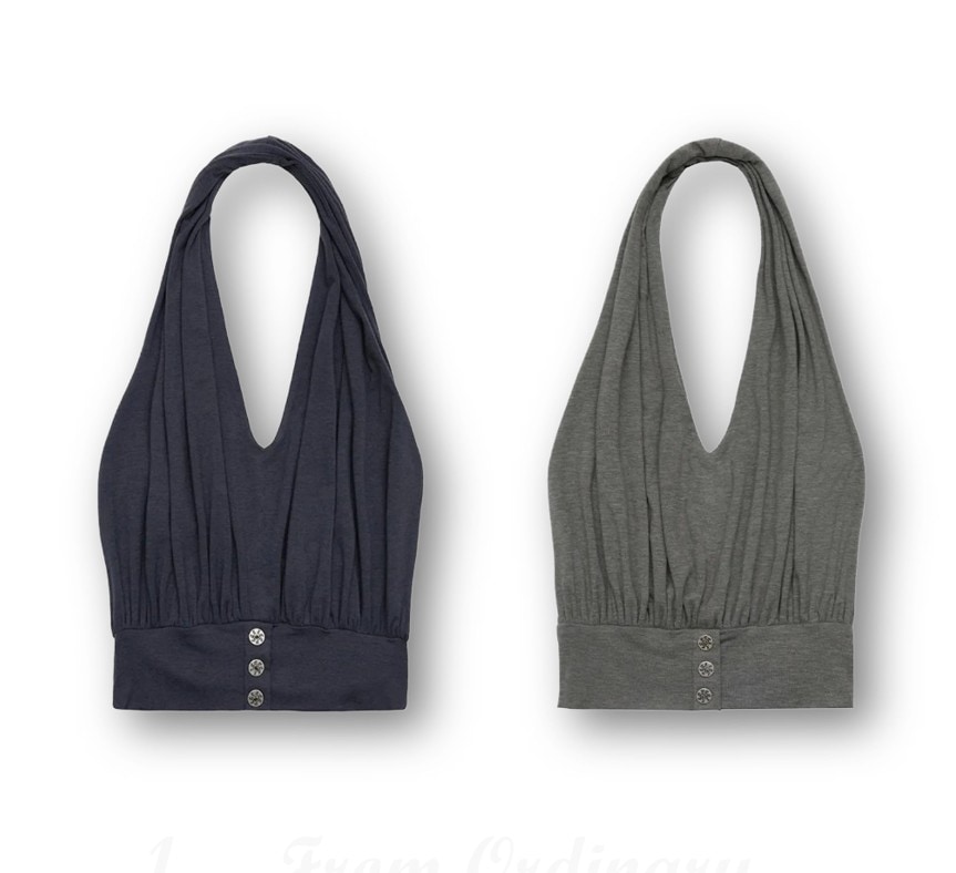 [YEEL] DRAPED HALTER NECK TOP