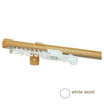 伸縮カーテンレール クロスライド 4mシングル（2.1-4.0m） ホワイトウッド