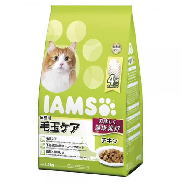 【6個セット】 マースジャパンリミテッド アイムス成猫用毛玉ケアチキン1.5kg
