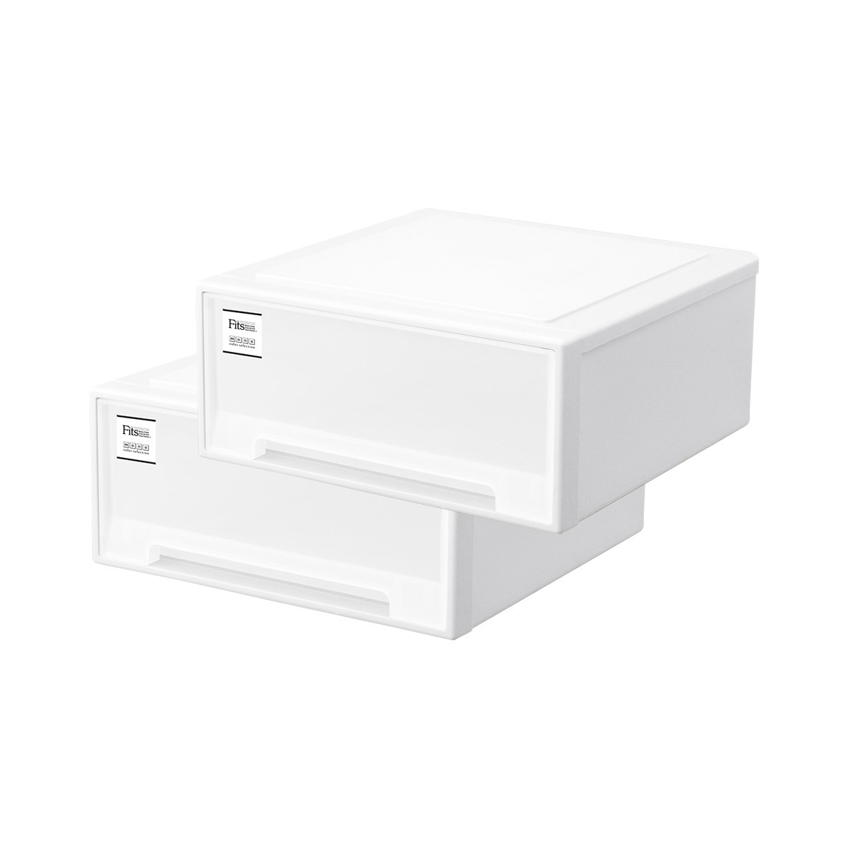 天馬 FITSW-2P/WH 【2個セット】フィッツケース モノ リビング（ワイド×2個セット・ホワイト） FITSW2PWH