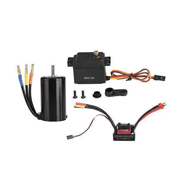Dilwe RC Motor Combo,4068 2050KV Brushless Motor 120A ESC 9kg Servo RC Parts Combo Accessory for 1/8