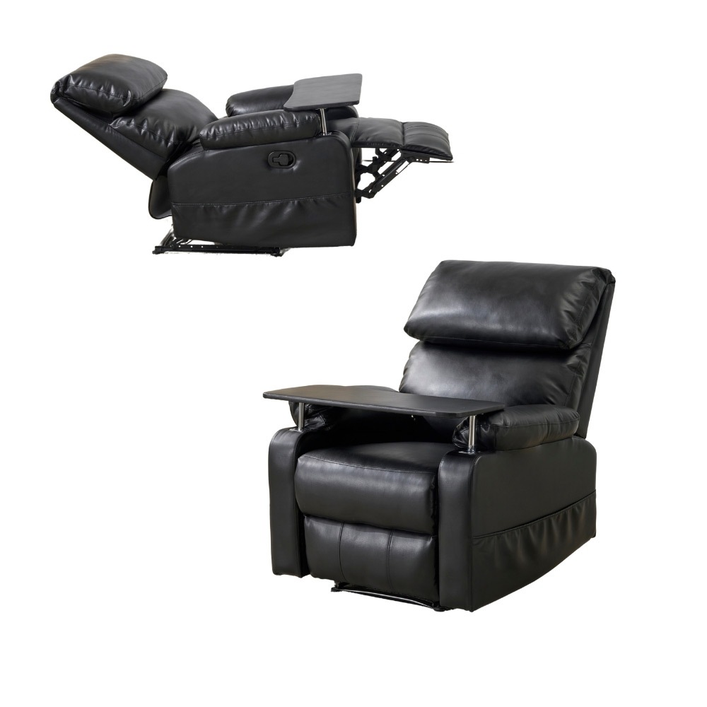 リクライニングソファー ソファー 1人掛け ゲーミングチェア PU 160度調節可能　テーブル付き PUレザー チェア オットマン一体型 パーソナルチェア 耐圧分散