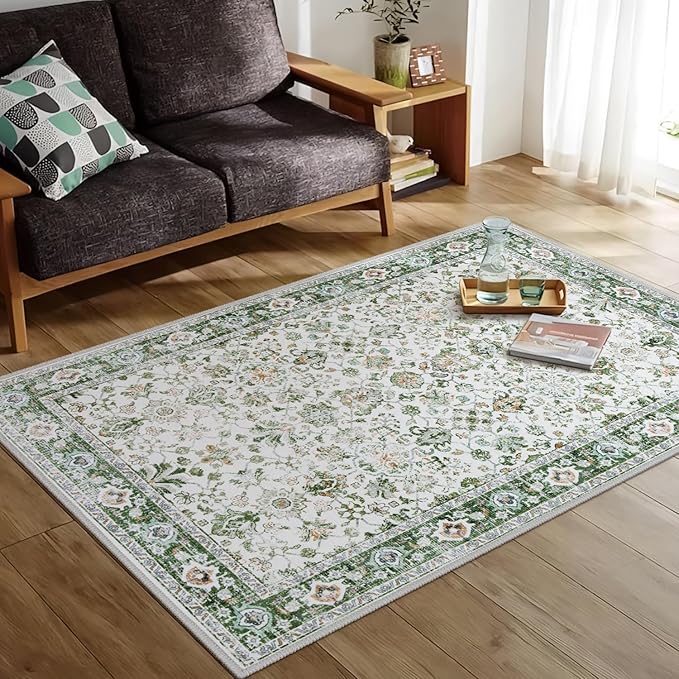 カーペット 洗える 140х200cm ラグ オールシーズン ペルシャ風 じゅうたん 約2畳 滑り止め 低反発 防音 寝室 リビング ラグマット 夏用 抗菌防臭 耐磨耗性 軽量 ビンテージ風 花柄 グ