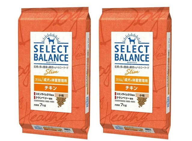 セレクトバランス スリム チキン 小粒 成犬の体重管理用 7kg 2個セット