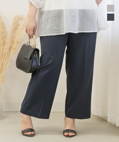 大きいサイズ レディース LL 3L 4L XL XXL XXXL タック入りワイドパンツ