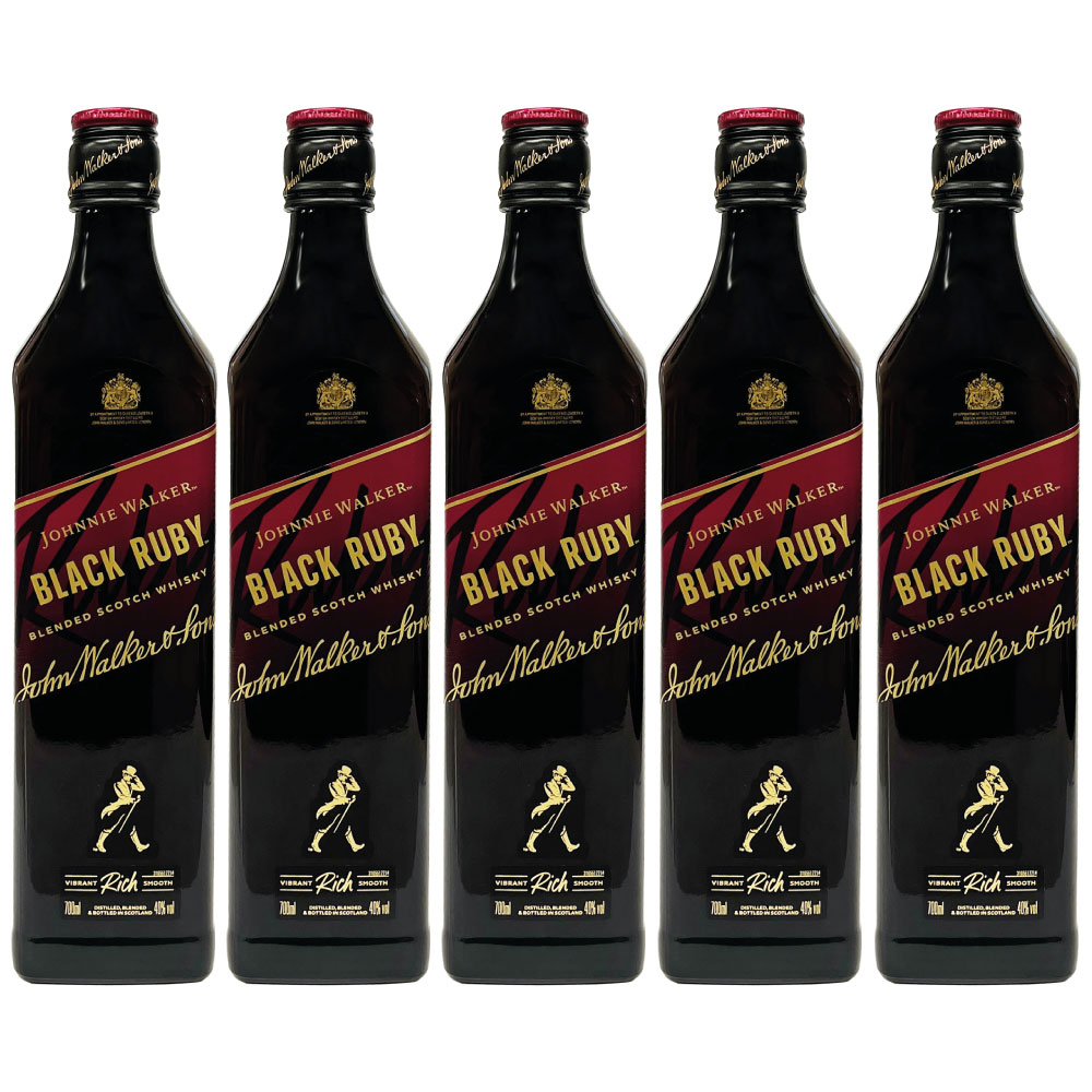 [正規品] ジョニーウォーカー ブラックルビー 5本セット 700ml / スコットランド ブレンデッドスコッチウイスキー Johnny Walker Black Ruby